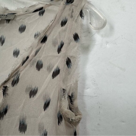 All Saints Deidre Ruffle Sheer Mini Dress Lightweight Print Fairy Ruffles Pink - Picture 12 of 16